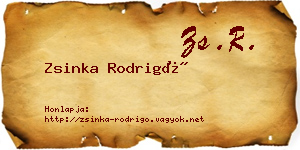 Zsinka Rodrigó névjegykártya
